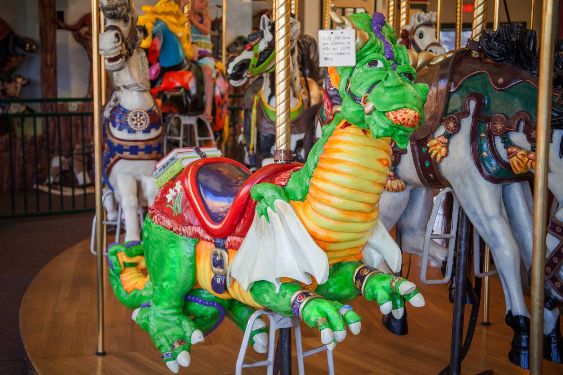Scafti the Dragon at a Carousel for Missoula