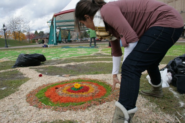 The Missoula Mandala Project in Caras Park the Day of the Dead