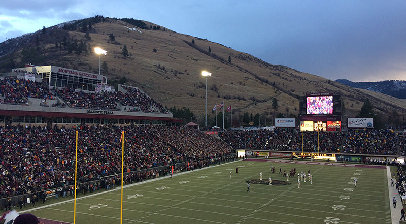 The University of Montana Grizzlies play at Washington Grizzly Stadium in Missoula
