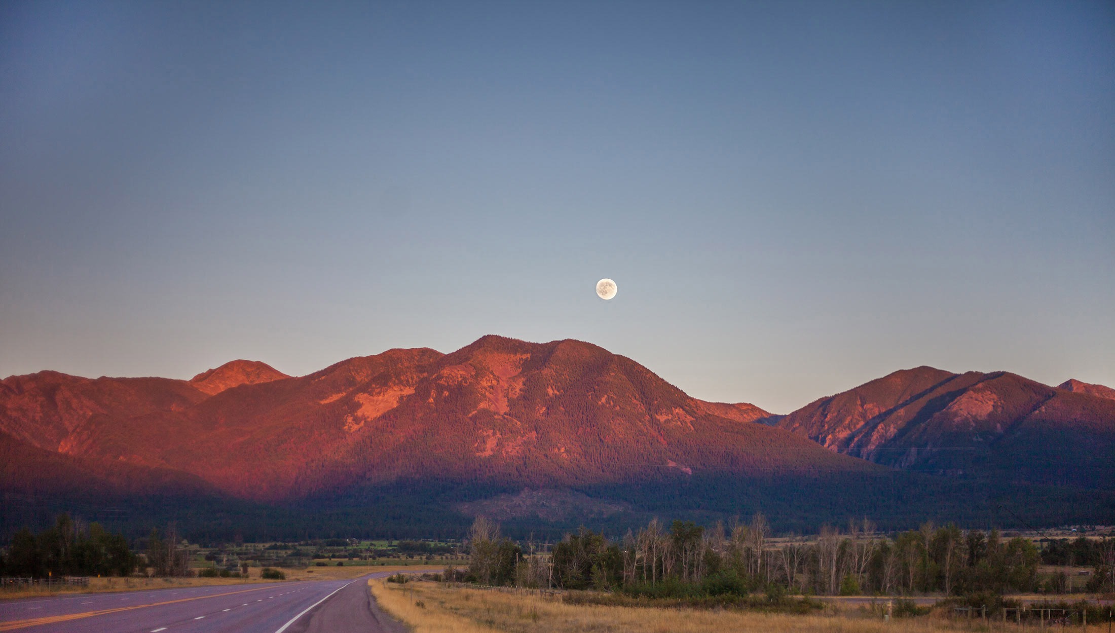 Sunset over the Mission Mountains in Montana