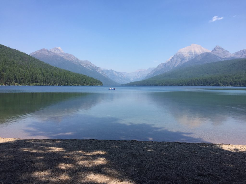 Take in the spectacular views of Bowman Lake.