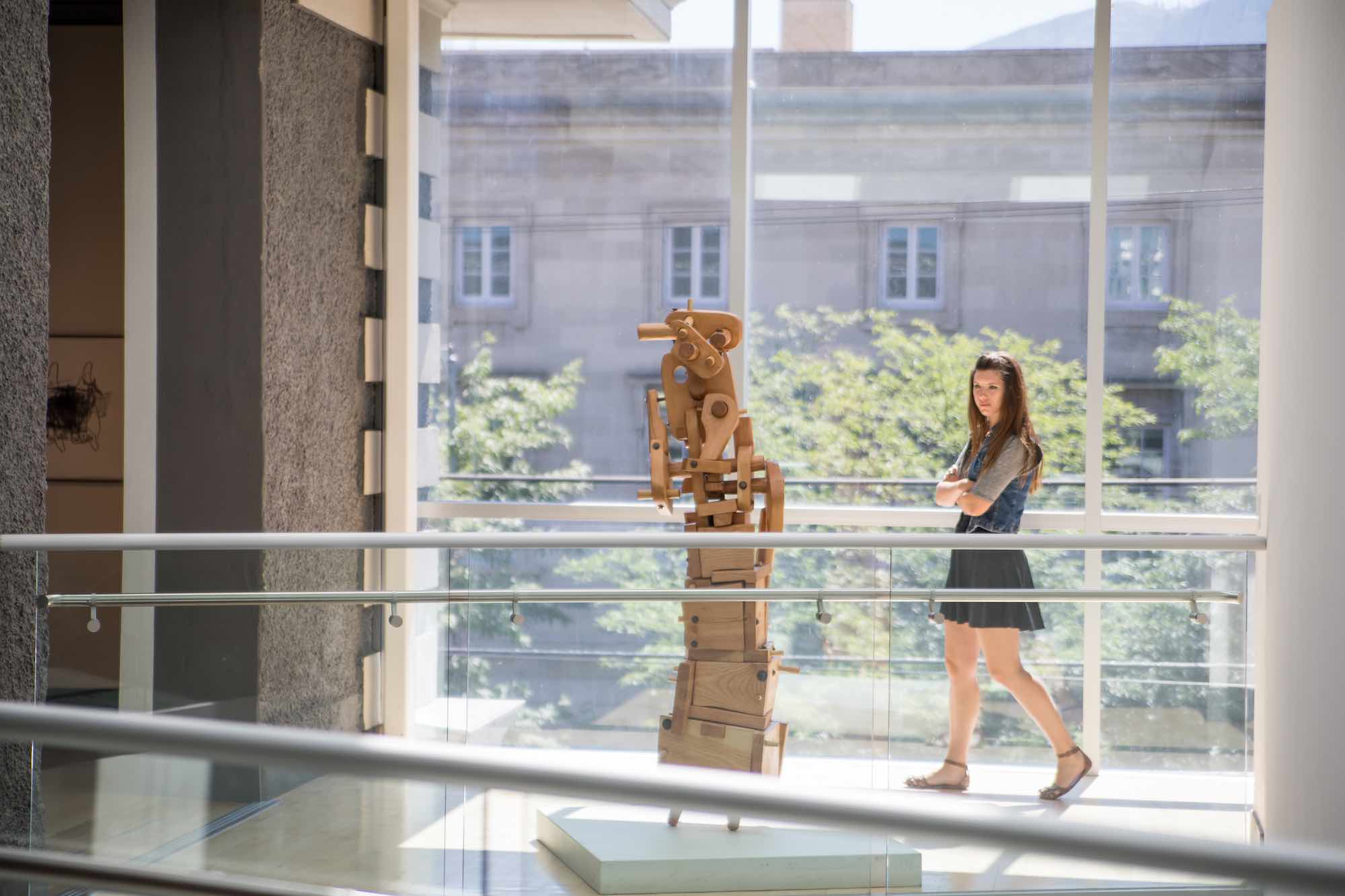 A visitor views art at the Missoula Art Museum in downtown Missoula.